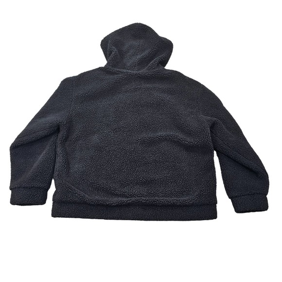 Fabletics Hoodie Womens Large Black Full Zip Sherpa Fleece Shacket Pockets Cozy - Picture 3 of 12